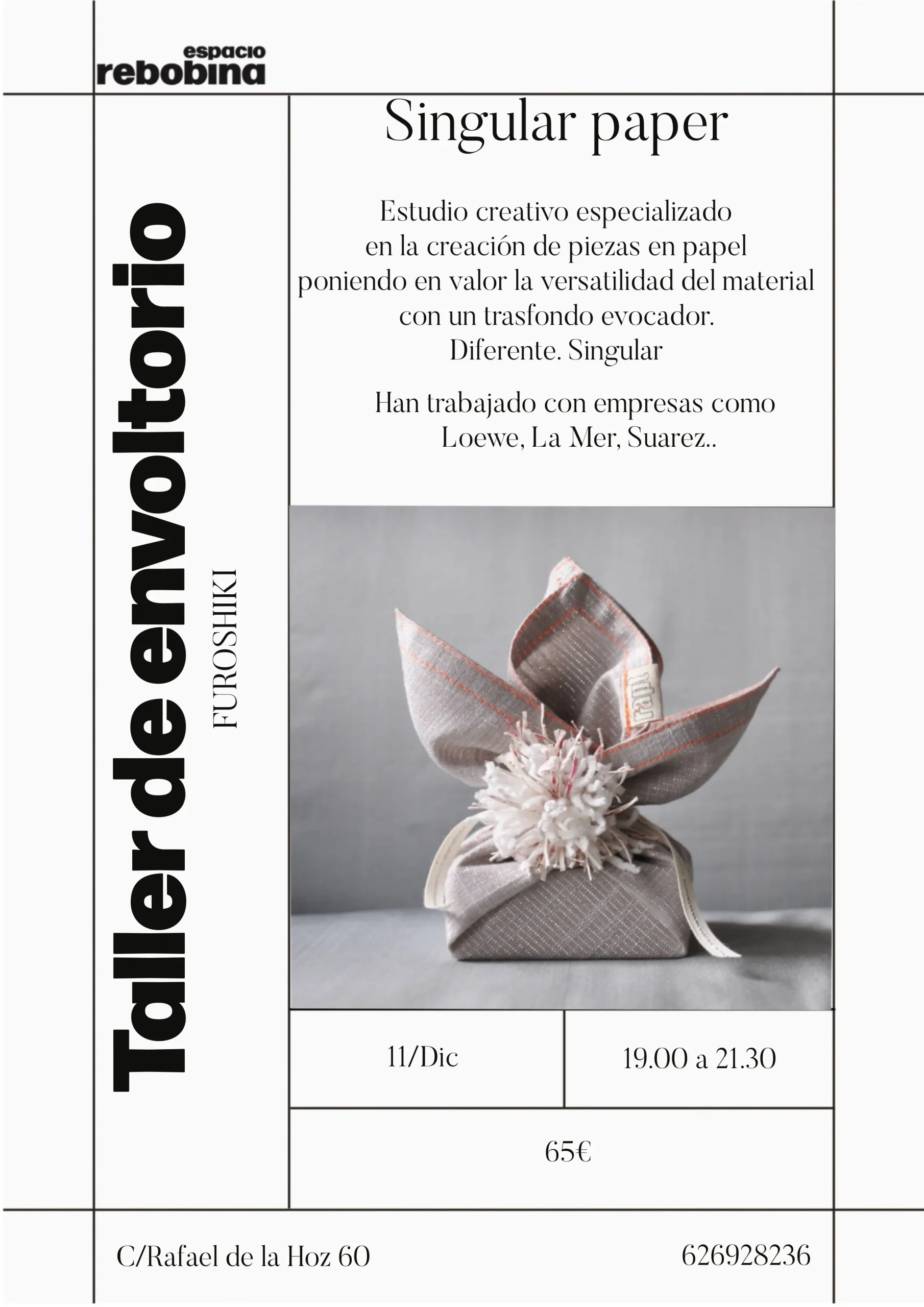 Workshop talleres de envoltorio espacio rebobina